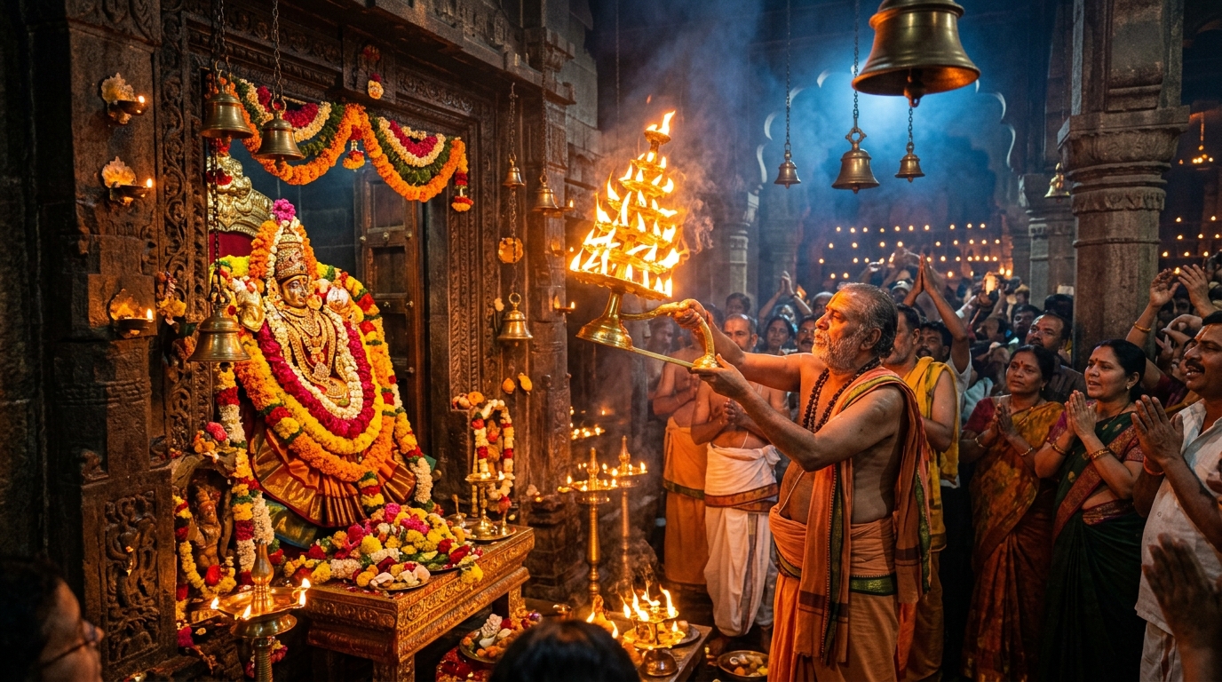 लाइव गर्भगृह दर्शन